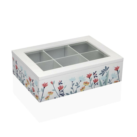 Box for Infusions Versa Selene Hout 17 x 7 x 24 cm Wit